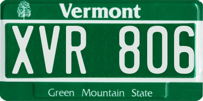 VT license plate XVR806