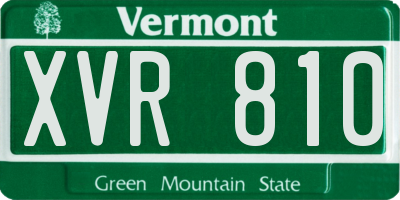 VT license plate XVR810