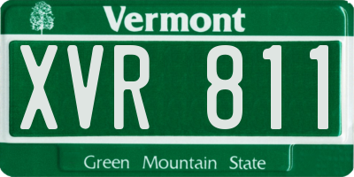 VT license plate XVR811