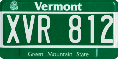 VT license plate XVR812