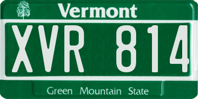 VT license plate XVR814