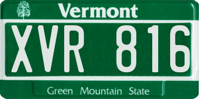 VT license plate XVR816