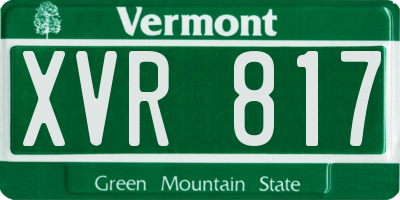 VT license plate XVR817