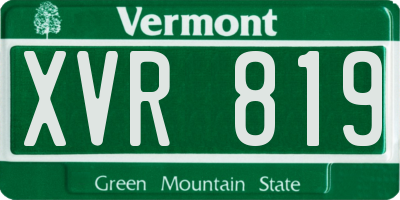 VT license plate XVR819