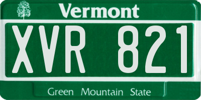 VT license plate XVR821