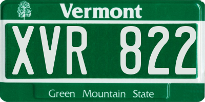 VT license plate XVR822