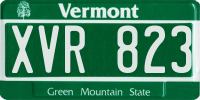 VT license plate XVR823