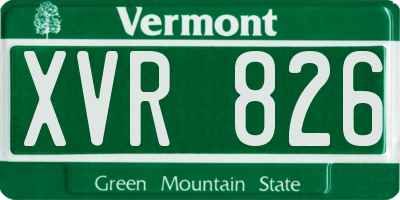 VT license plate XVR826