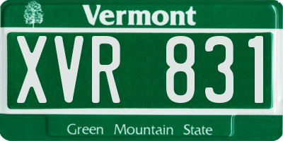 VT license plate XVR831