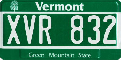 VT license plate XVR832