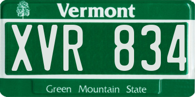 VT license plate XVR834