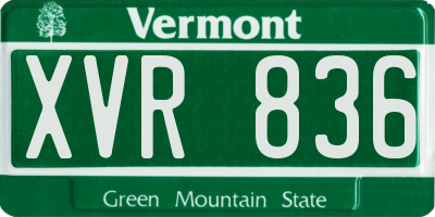 VT license plate XVR836