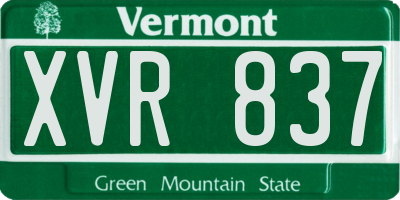 VT license plate XVR837