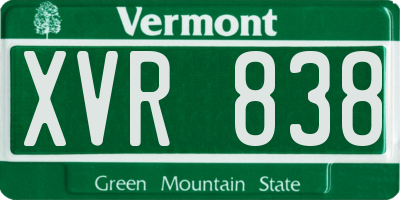 VT license plate XVR838