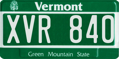 VT license plate XVR840