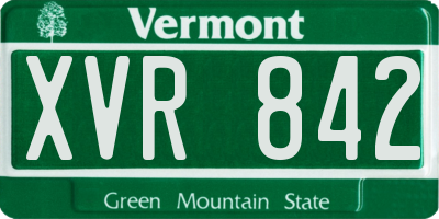 VT license plate XVR842