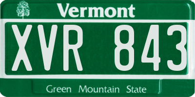VT license plate XVR843
