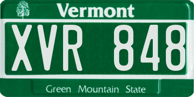 VT license plate XVR848