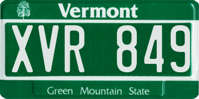 VT license plate XVR849