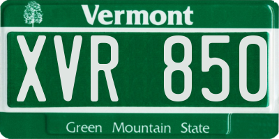 VT license plate XVR850