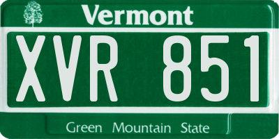 VT license plate XVR851