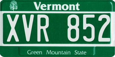 VT license plate XVR852