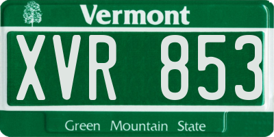 VT license plate XVR853