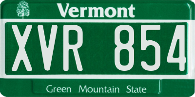 VT license plate XVR854