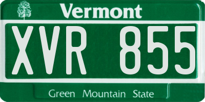 VT license plate XVR855