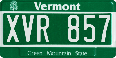 VT license plate XVR857