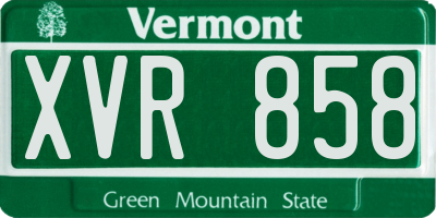 VT license plate XVR858