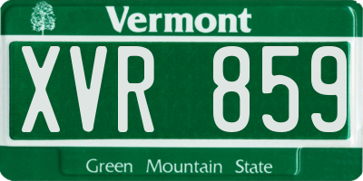 VT license plate XVR859