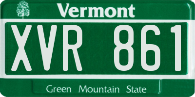 VT license plate XVR861