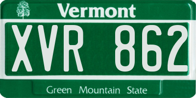 VT license plate XVR862