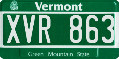 VT license plate XVR863