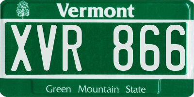 VT license plate XVR866