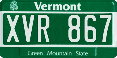 VT license plate XVR867
