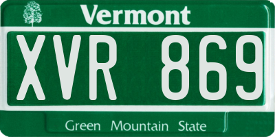 VT license plate XVR869