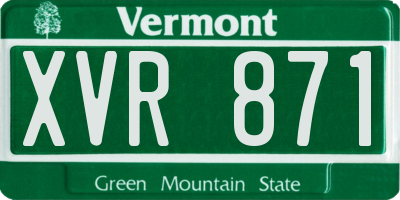 VT license plate XVR871