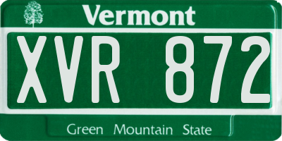 VT license plate XVR872