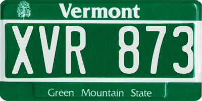 VT license plate XVR873