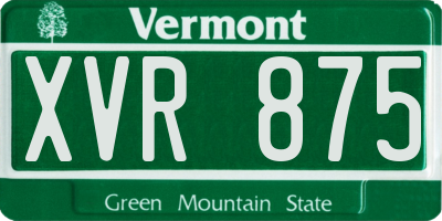 VT license plate XVR875
