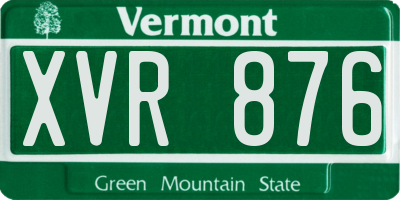 VT license plate XVR876