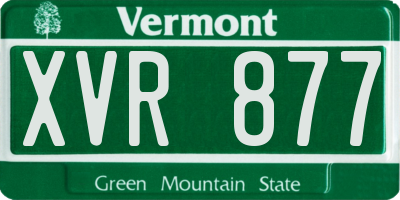 VT license plate XVR877