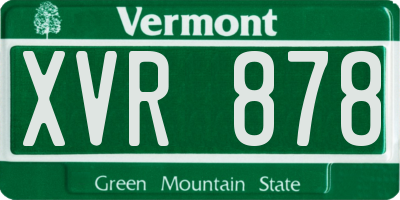 VT license plate XVR878