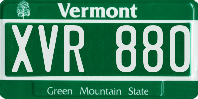 VT license plate XVR880