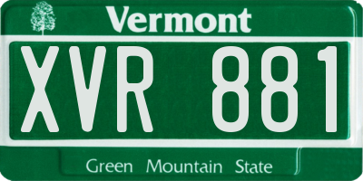 VT license plate XVR881