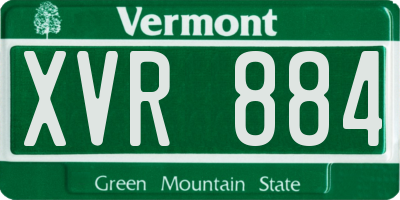 VT license plate XVR884