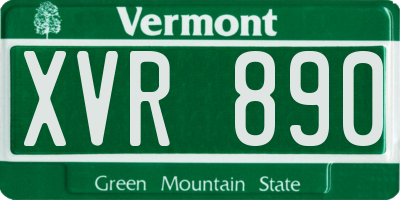 VT license plate XVR890