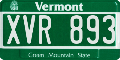 VT license plate XVR893